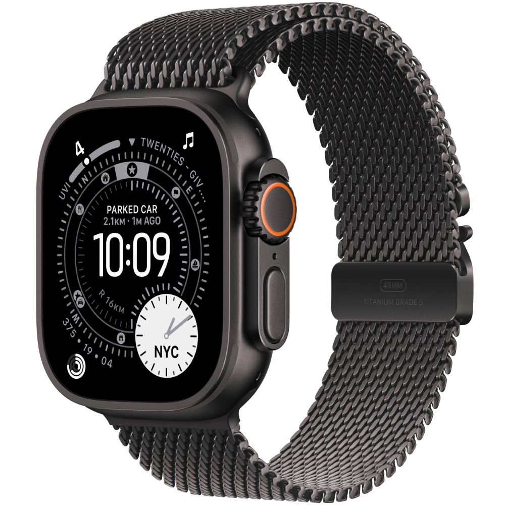 Смарт-годинник APPLE Watch Ultra 3 GPS + Cellular 49mm Black Titanium Case with Black Tit. Milanese Loop - Small (MF1N4QP/A)
