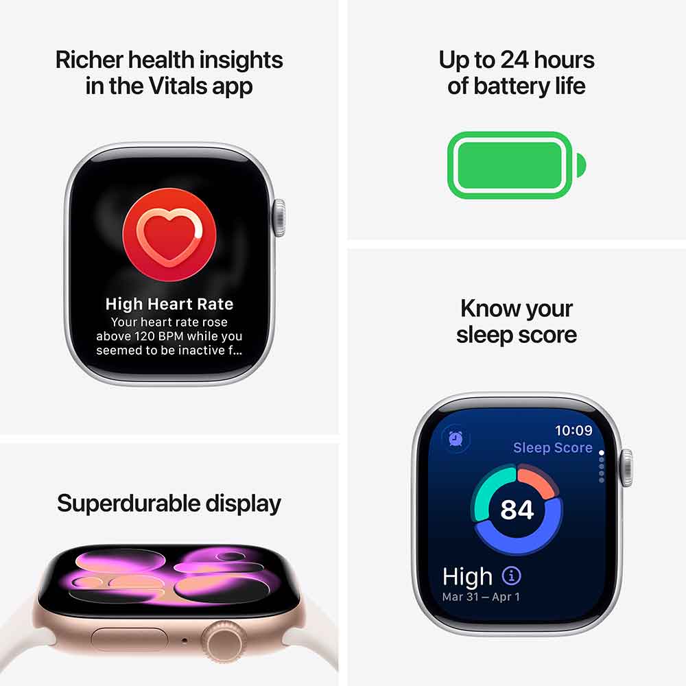 Смарт-часы APPLE Watch Series 11GPS42mmSpace Grey Aluminium Case with Black Sport Band - M/L Операционная система Watch OS