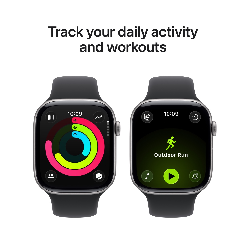 APPLE Watch Series 11GPS46mmSpace Grey Aluminium Case with Black Sport Band - M/L Совместимость iOS (Apple)