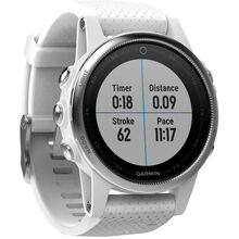 Смарт-часы GARMIN fenix 5S Silver with Carrara white band (010-01685-00)