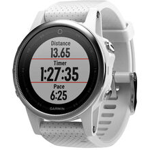 Смарт-часы GARMIN fenix 5S Silver with Carrara white band (010-01685-00)