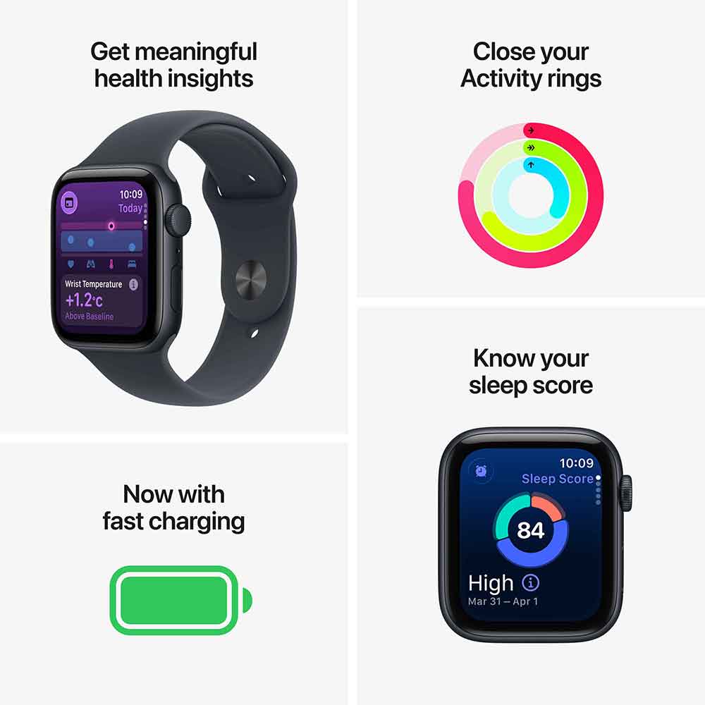 Смарт-часы APPLE Watch SE 3 GPS 40mm Midnight Aluminium Case with Midnight Sport Band - M/L (MEHC4RK/A) Операционная система Watch OS