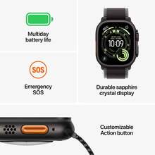 Смарт-часы APPLE Watch Ultra 3 GPS + Cellular 49mm Black Tit. Case with Black Tit. Milanese Loop - Medium (MF1Q4QP/A)