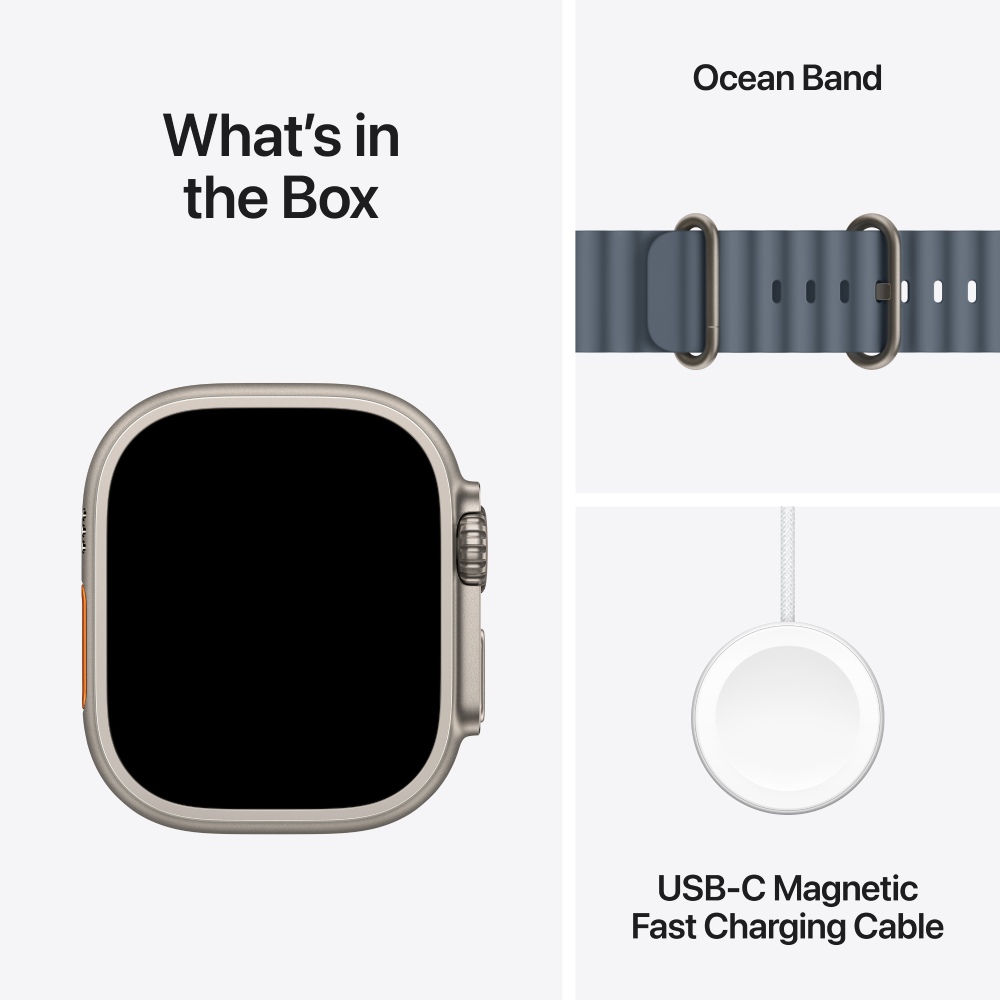 Фото Смарт-часы APPLE Watch Ultra 3 GPS + Cellular 49mm Natural Titanium Case with Anchor Blue Ocean Band (MEWH4QP/A)
