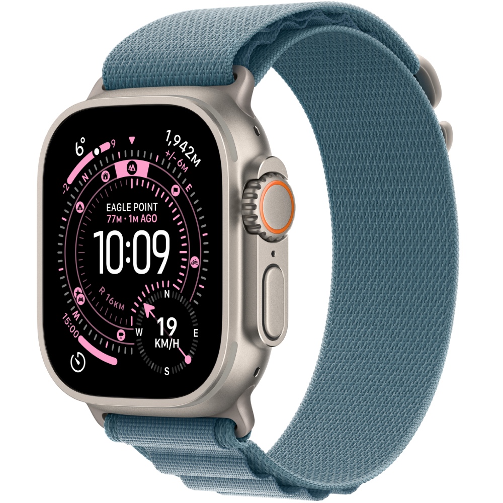 Смарт-часы APPLE Watch Ultra 3 GPS + Cellular 49mm Natural Titanium Case with Light Blue Alpine Loop - Small (MEWK4QP/A)