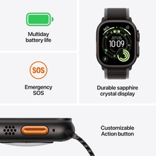 Смарт-часы APPLE Watch Ultra 3 GPS + Cellular 49mm Natural Titanium Case with Light Blue Alpine Loop - Small (MEWK4QP/A)