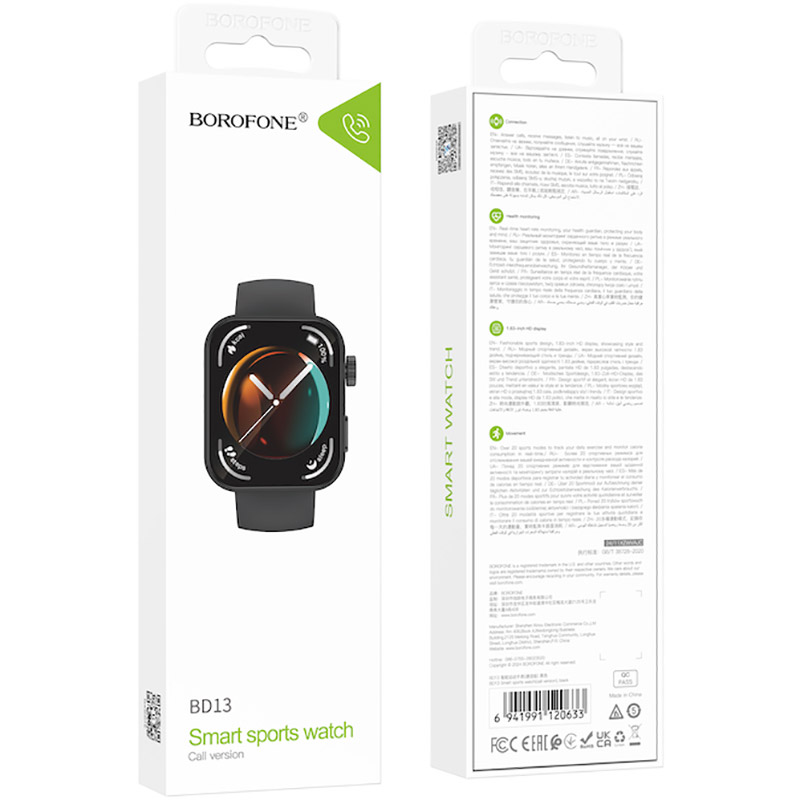 Смарт-годинник BOROFONE BD13 42mm call version Black (6941991120633) Сумісність Android OS