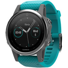 Смарт-часы GARMIN fenix 5S Silver with turquoise band (010-01685-01)