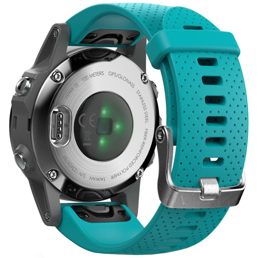 Смарт-часы GARMIN fenix 5S Silver with turquoise band (010-01685-01) Совместимость iOS (Apple)