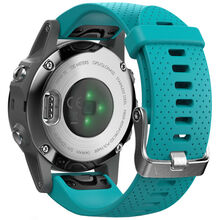 Смарт-часы GARMIN fenix 5S Silver with turquoise band (010-01685-01)