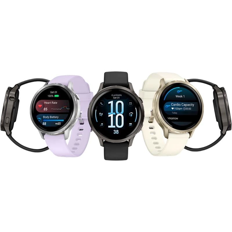 Фото 14 Смарт-годинник GARMIN Venu 4 41mm Lunar Gold with Light Sand Leather Band (010-03013-03)