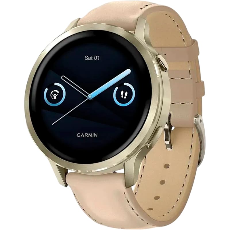 Смарт-годинник GARMIN Venu 4 41mm Lunar Gold with Light Sand Leather Band (010-03013-03) Сумісність iOS (Apple)