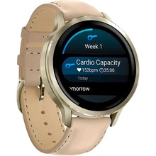 Смарт-годинник GARMIN Venu 4 41mm Lunar Gold with Light Sand Leather Band (010-03013-03)