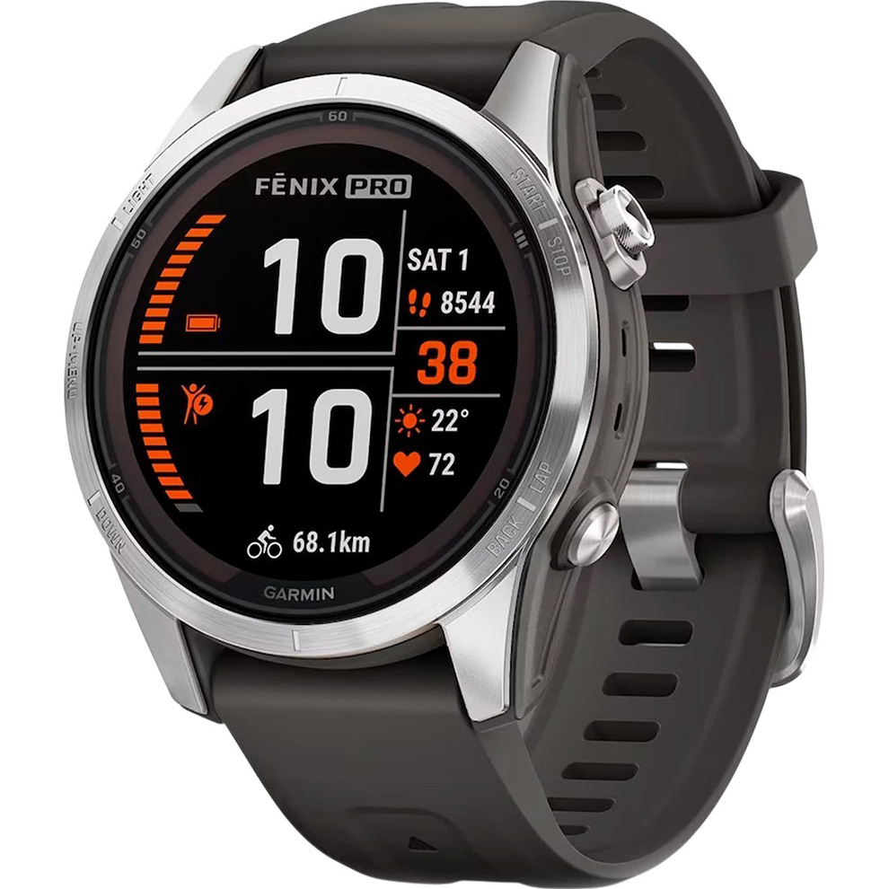 Смарт-годинник GARMIN Fenix 7S Pro Solar SS w/Graphite Band GPS (010-02776-01)
