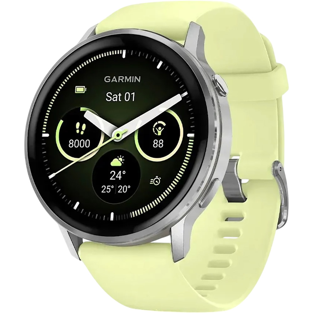 Смарт-годинник Garmin Venu 4 45mm Gray w/ Silver + Citron (010-03014-02)
