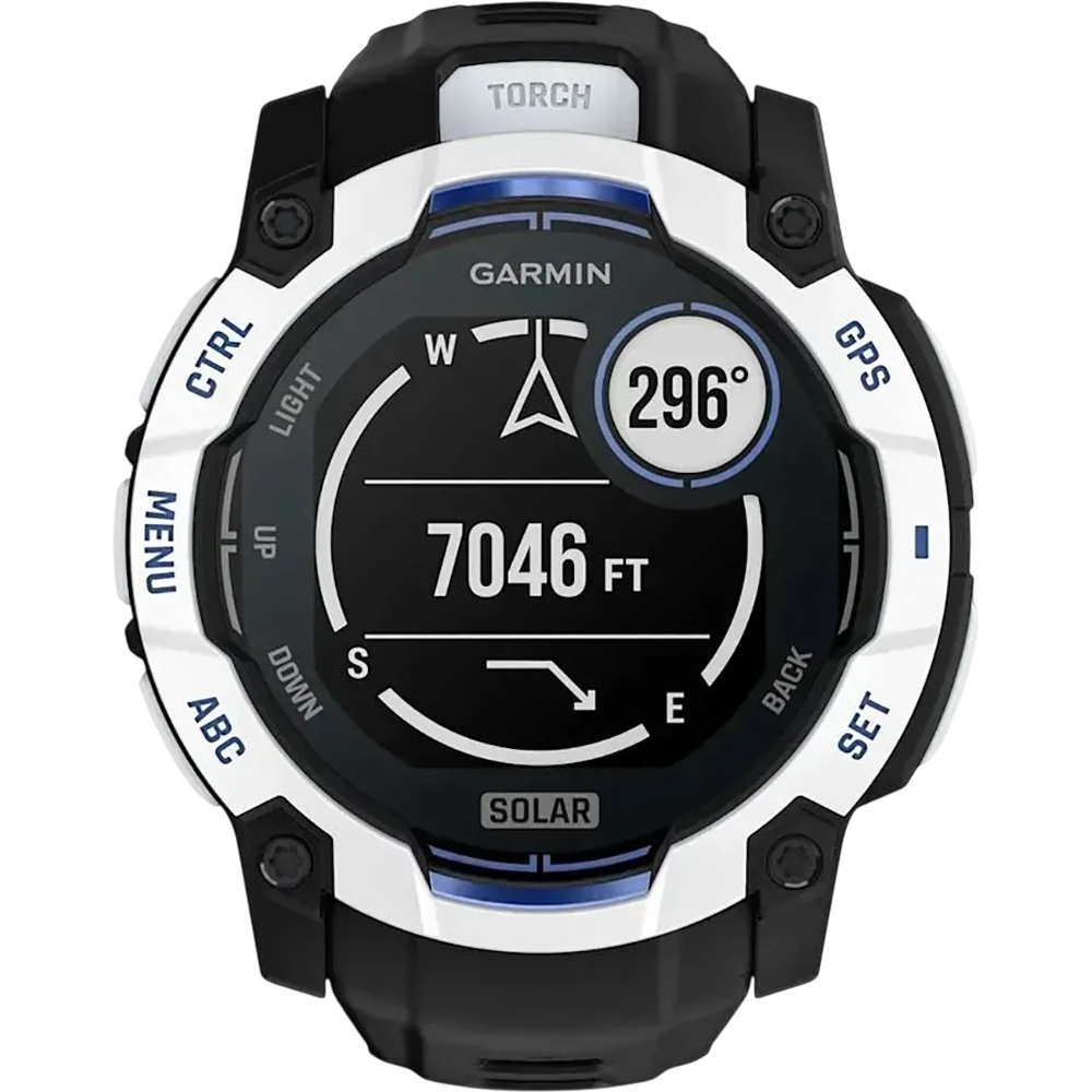 Фото Смарт-часы GARMIN Instinct 3 Solar 50 mm Whitestone with Black Band (010-02935-03)