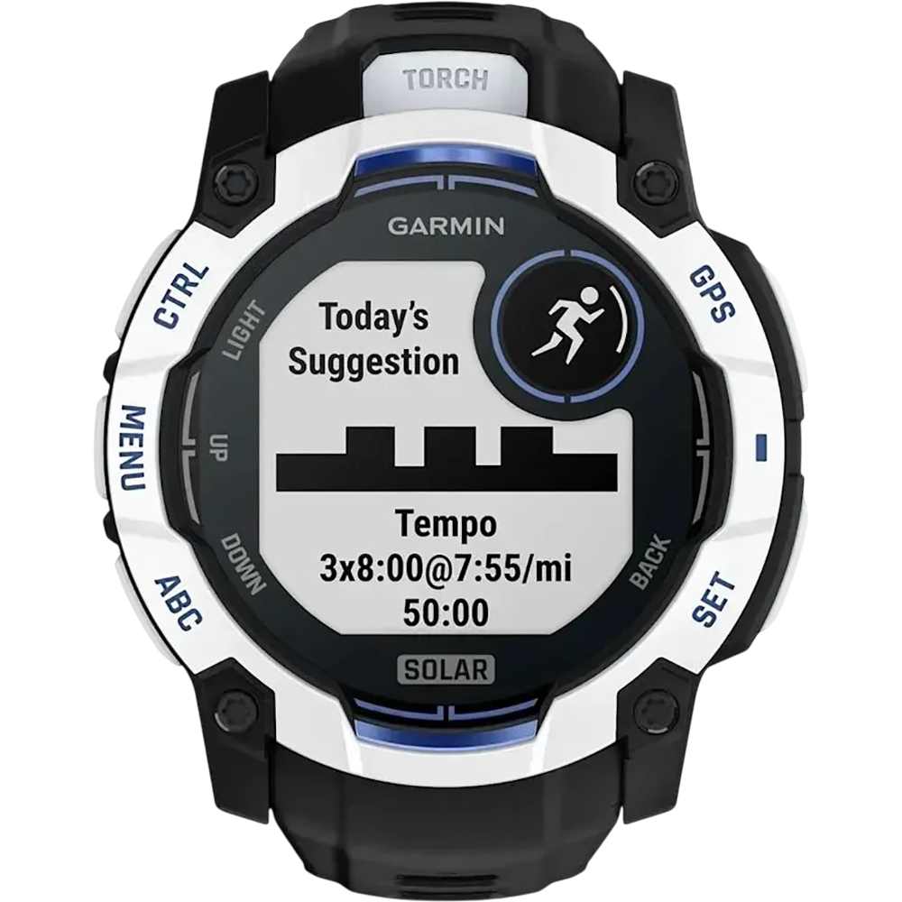 В Фокстрот Смарт-часы GARMIN Instinct 3 Solar 50 mm Whitestone with Black Band (010-02935-03)