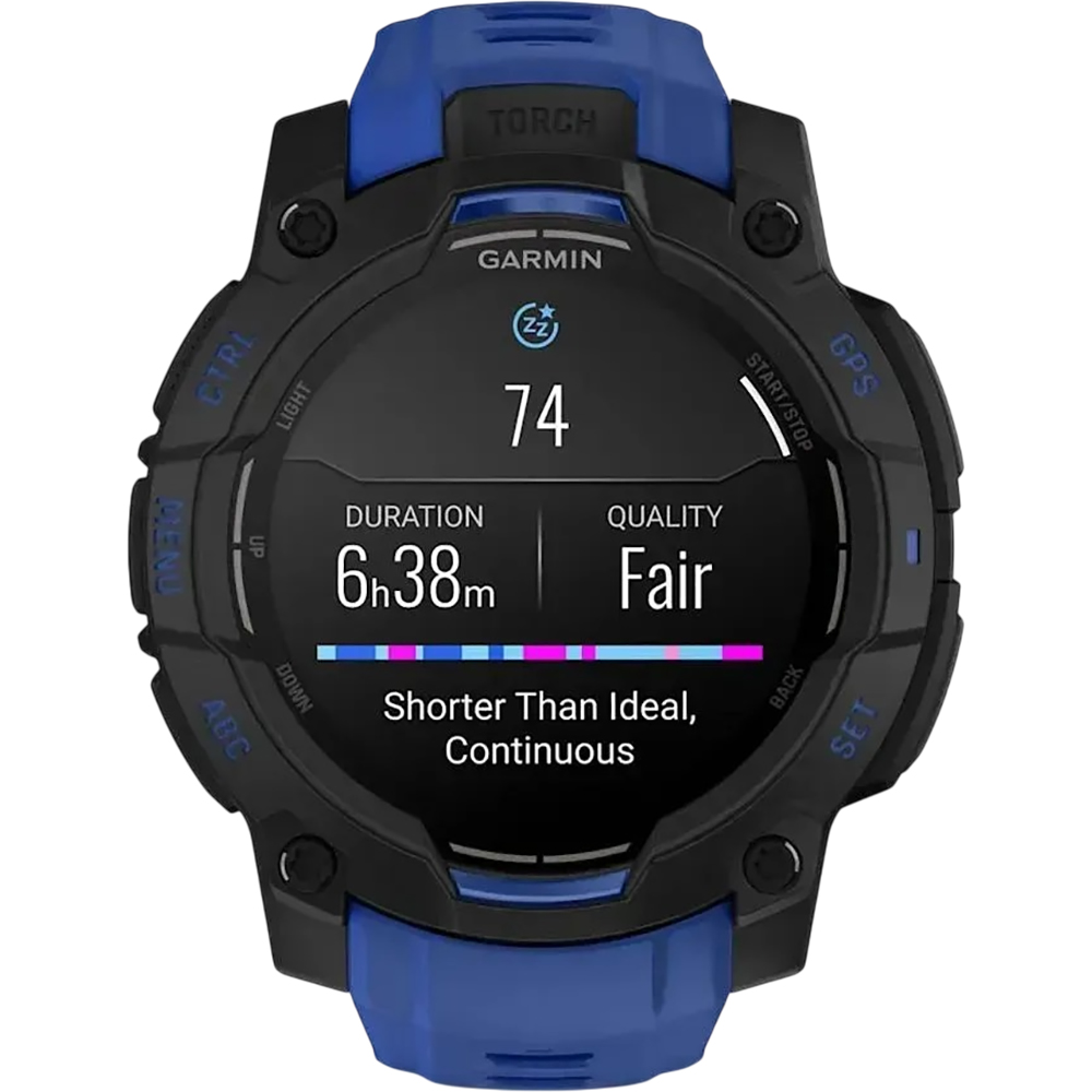 Смарт-часы GARMIN Instinct 3 45 mm Black with Bolt Blue Band (010-02936-03) Совместимость iOS (Apple)