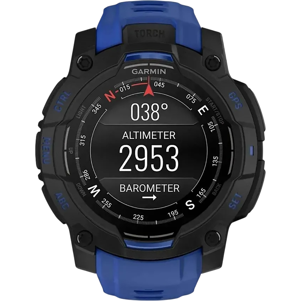 Смарт-часы GARMIN Instinct 3 45 mm Black with Bolt Blue Band (010-02936-03) Функциональность для взрослых