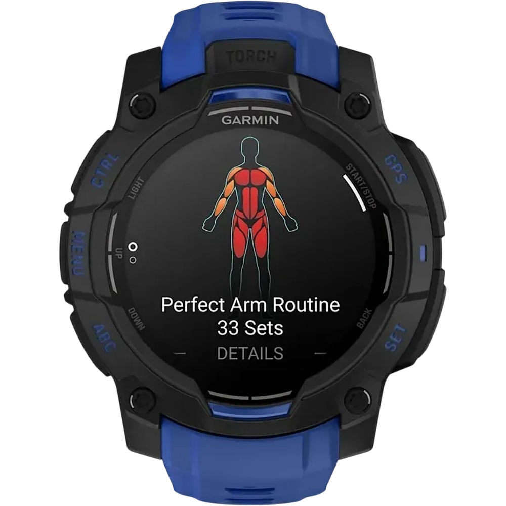 В интернет магазине Смарт-часы GARMIN Instinct 3 45 mm Black with Bolt Blue Band (010-02936-03)