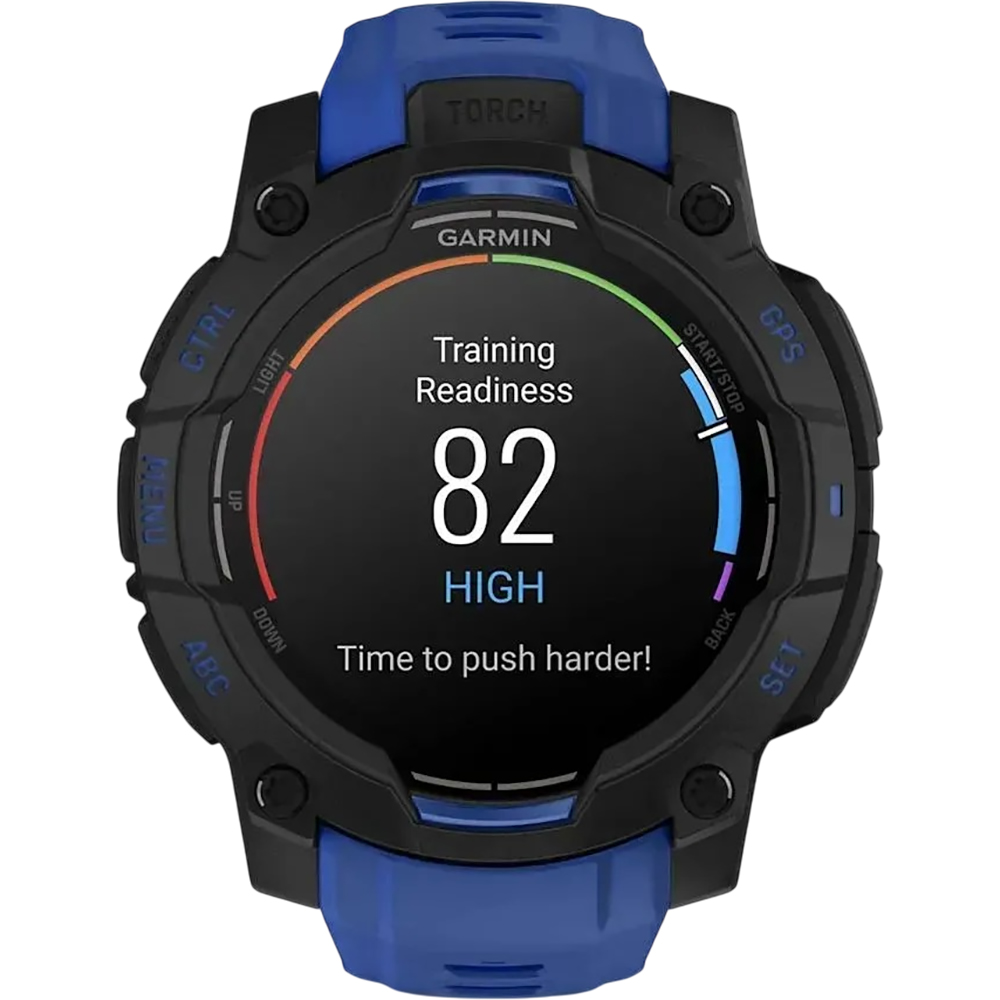 Фото Смарт-часы GARMIN Instinct 3 45 mm Black with Bolt Blue Band (010-02936-03)