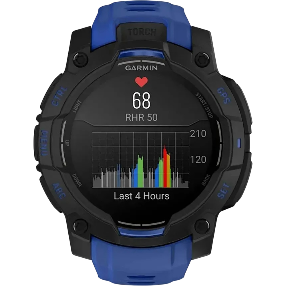 Смарт-часы GARMIN Instinct 3 45 mm Black with Bolt Blue Band (010-02936-03)