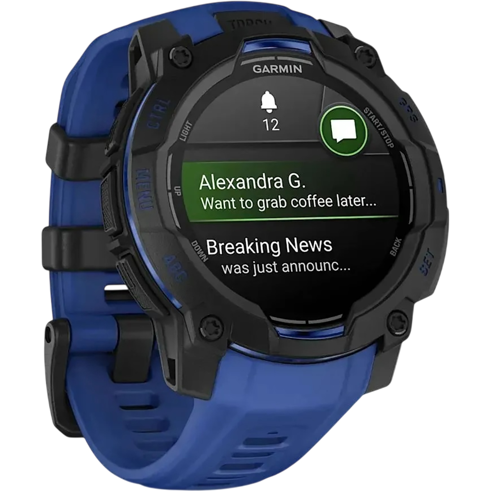 В Украине Смарт-часы GARMIN Instinct 3 45 mm Black with Bolt Blue Band (010-02936-03)