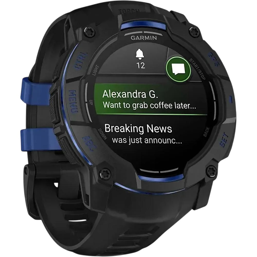 Смарт-часы GARMIN Instinct 3 50 mm Black with Bolt Blue Accents (010-03020-03) Функциональность для взрослых