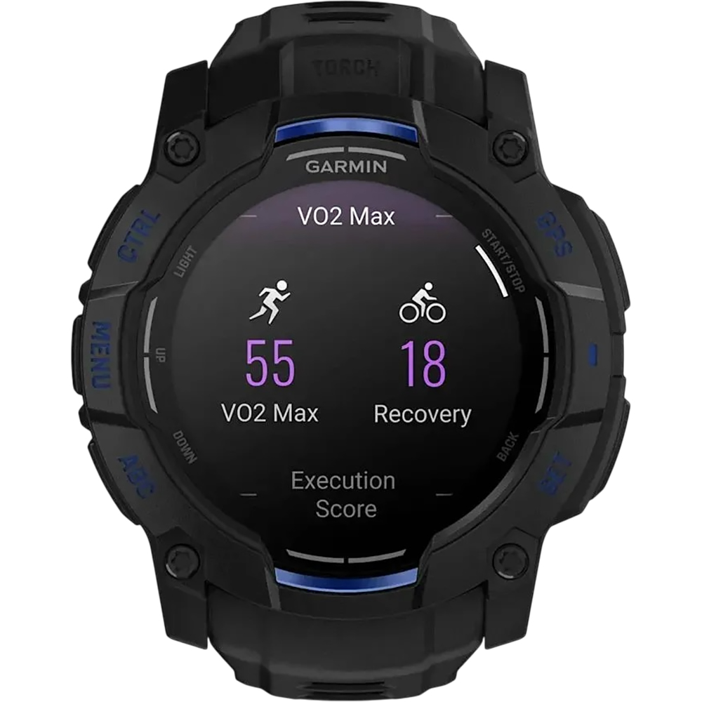 В Украине Смарт-часы GARMIN Instinct 3 50 mm Black with Bolt Blue Accents (010-03020-03)
