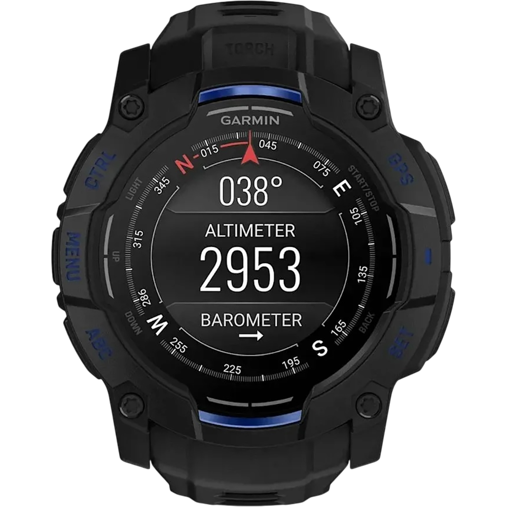 Смарт-часы GARMIN Instinct 3 50 mm Black with Bolt Blue Accents (010-03020-03) Дизайн современный (спортивный)