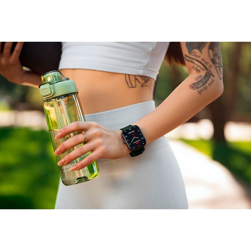 В Украине Смарт-часы 2E Alpha SQ Music Edition 46 мм Black/Green (2E-CWW40BKGN-WS)