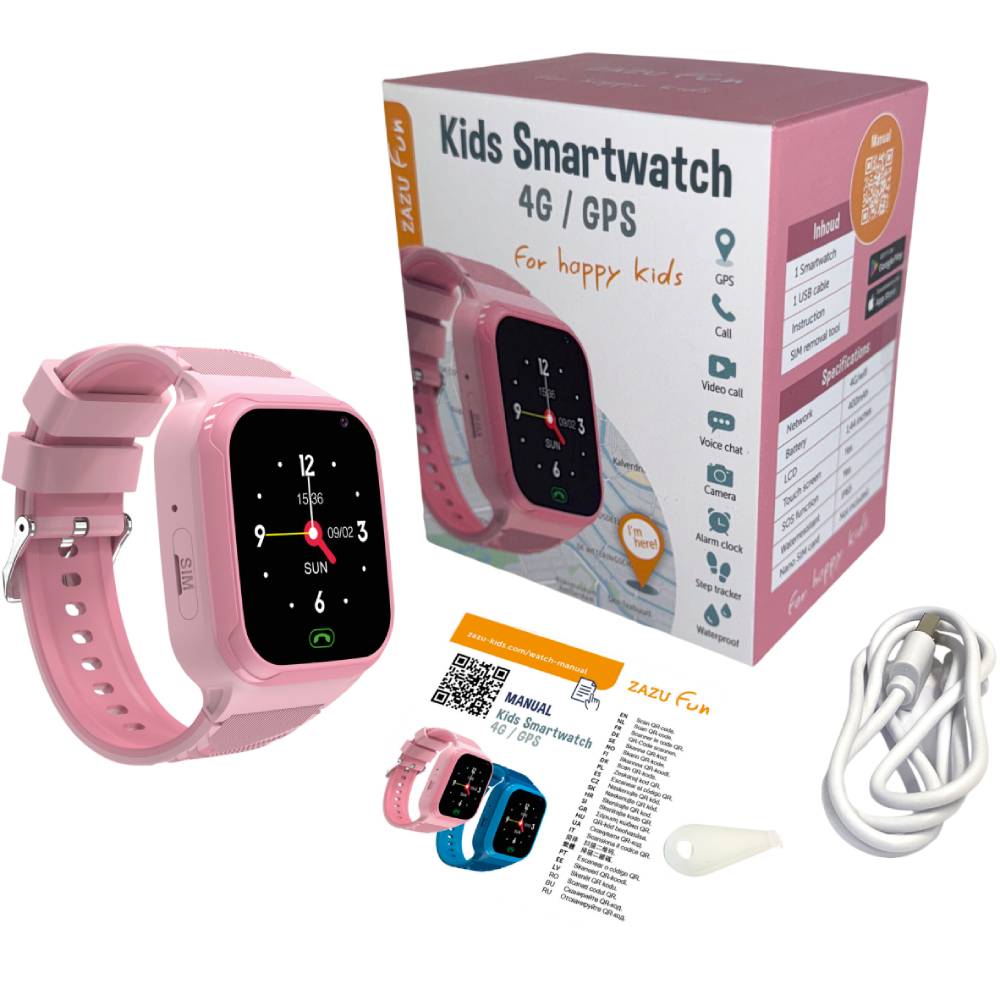 Смарт-часы ZAZU WATCH Pink (ZA-WATCH-02) Дизайн современный (спортивный)