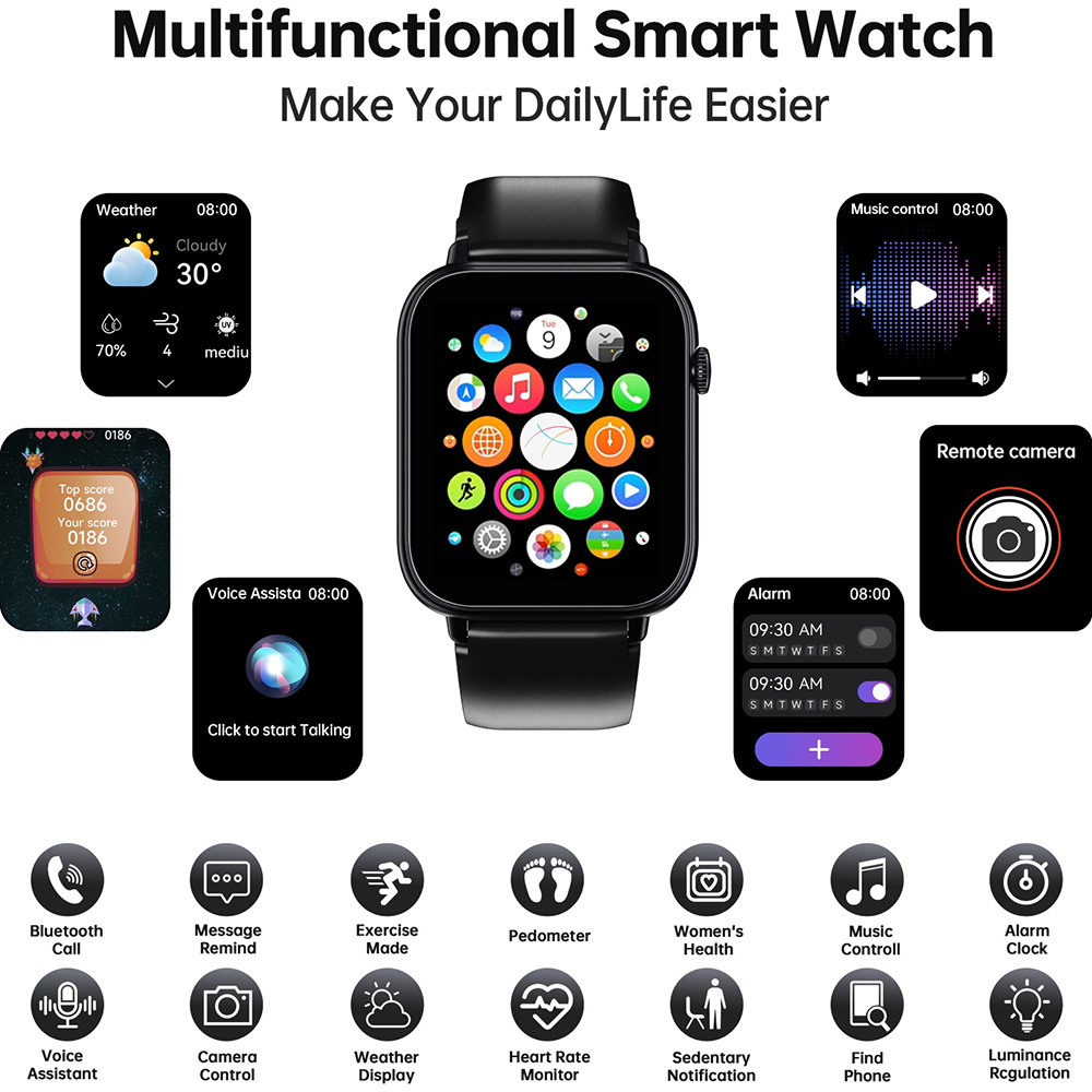 Фото Смарт-часы OUKITEL V3 Black (6941749818591)