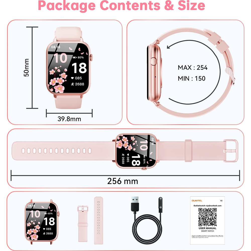 Покупка Смарт-годинник OUKITEL V3 Pink (6941749818607)