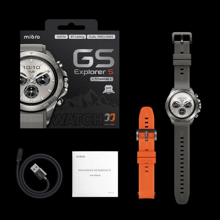 Зовнішній вигляд Смарт-годинник MIBRO GS Explorer S 48 мм Titanium Silicone (XPAW023TS)