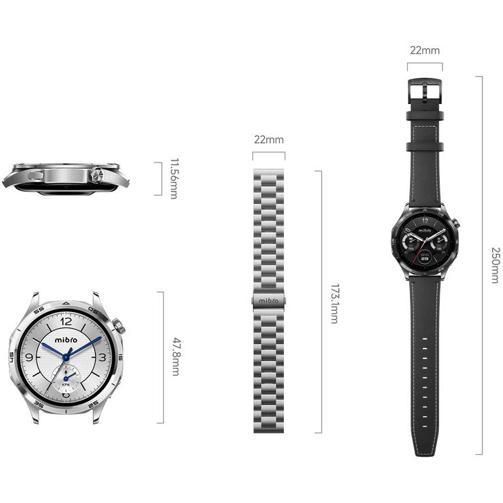 Изображение Смарт-часы MIBRO GT 46 mm Silver (XPAW026S)