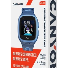 Смарт-годинник CANYON ZEFIR KW-49 E-SIM 4G GPS Blue (CNE-KW49BL)