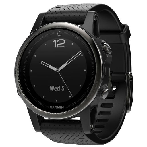 Смарт-часы GARMIN fenix 5S Sapphire Slate grey with black band (010-01685-11)