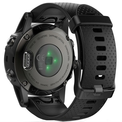 Внешний вид Смарт-часы GARMIN fenix 5S Sapphire Slate grey with black band (010-01685-11)