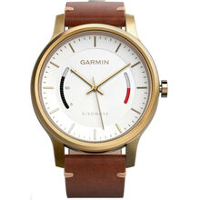 Смарт-часы GARMIN vivomove Premium Gold-Tone Steel with Leather Band (010-01597-21)