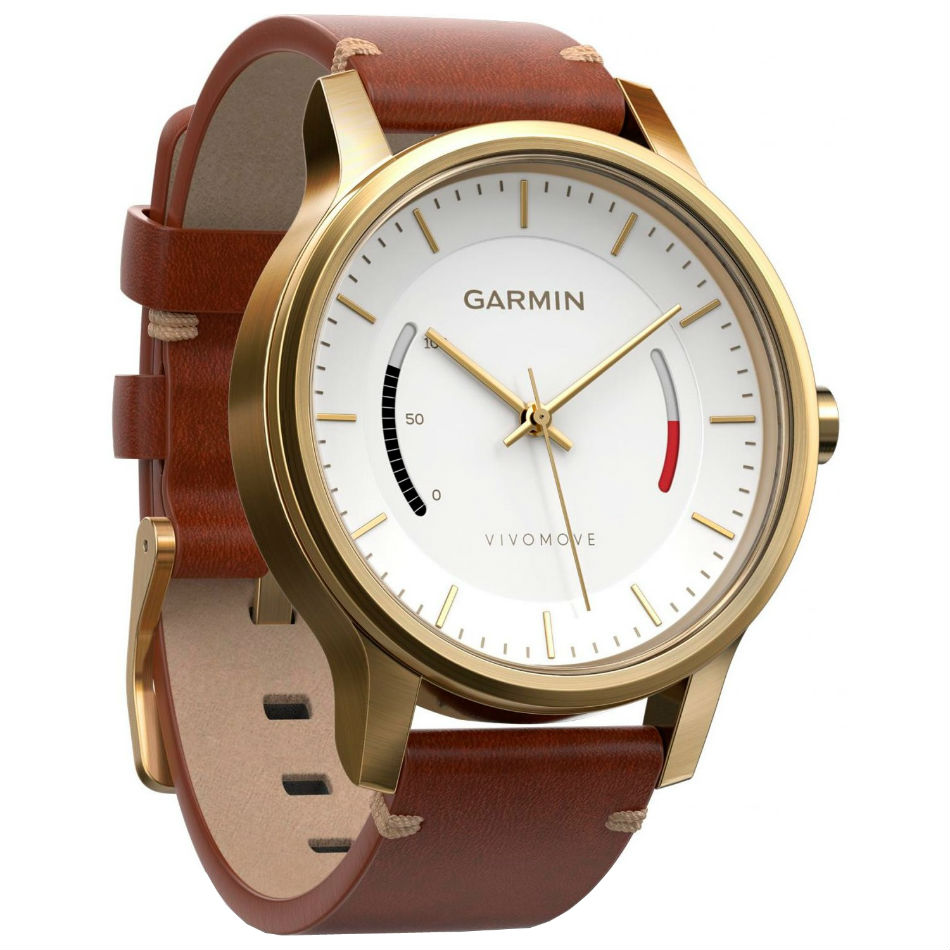 Смарт-часы GARMIN vivomove Premium Gold-Tone Steel with Leather Band (010-01597-21) Операционная система другая