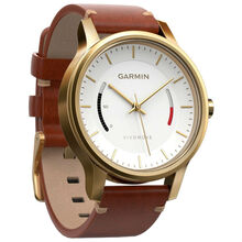 Смарт-часы GARMIN vivomove Premium Gold-Tone Steel with Leather Band (010-01597-21)