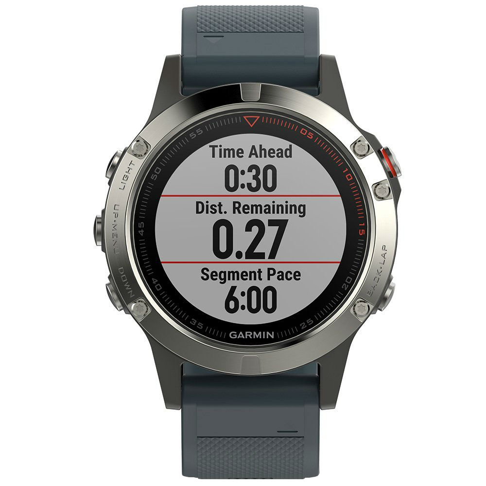 Смарт-часы GARMIN fenix 5 Silver with granite blue band (010-01688-01)