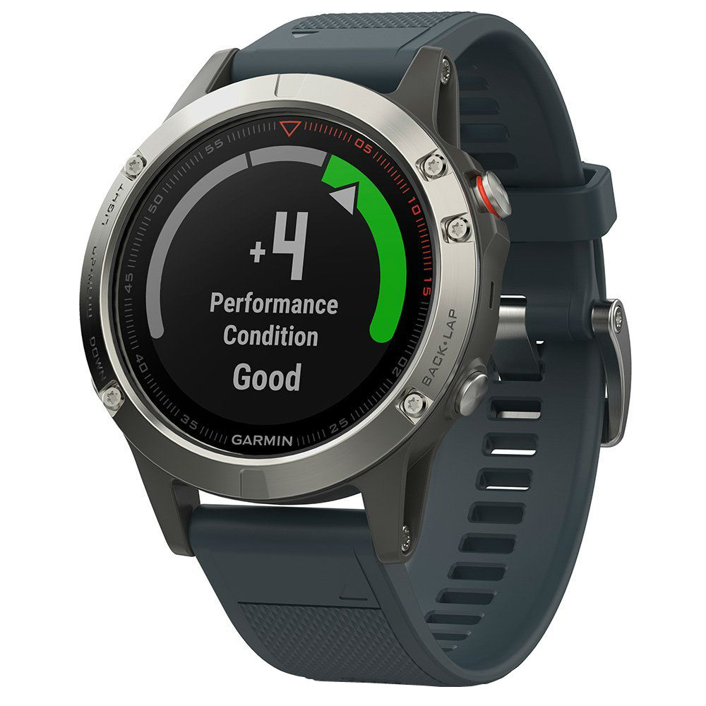 Смарт-часы GARMIN fenix 5 Silver with granite blue band (010-01688-01) Совместимость iOS (Apple)