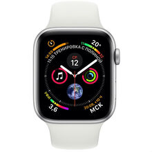 Смарт-годинник APPLE Watch Series 4 40mm Aluminium Silver with White Sport Band (MU642UA/A)