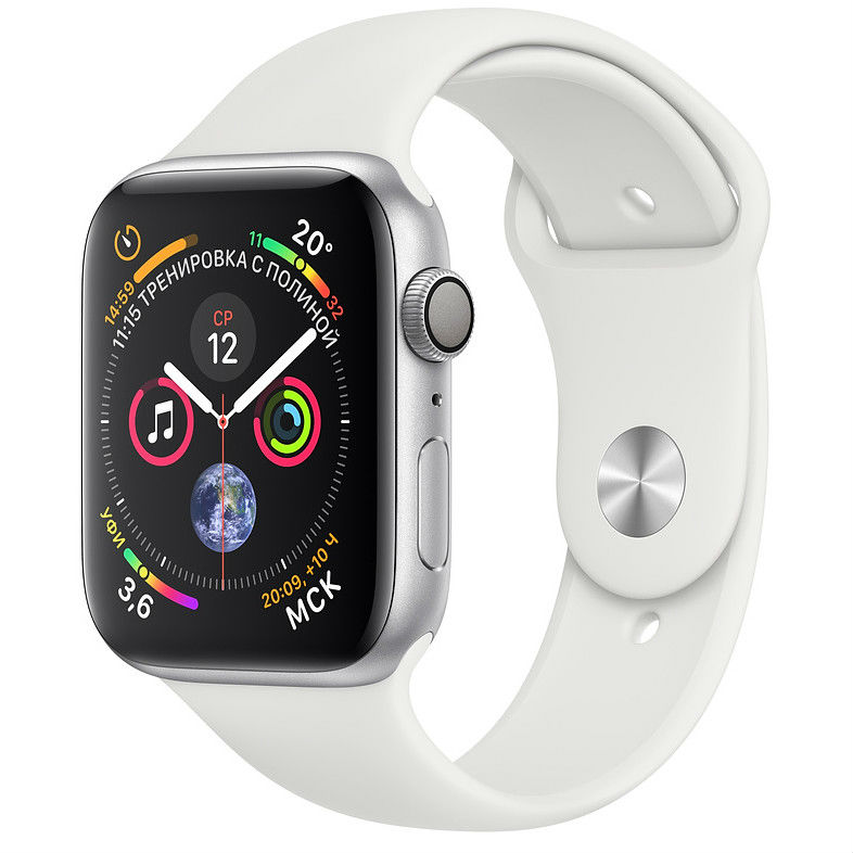 Смарт-годинник APPLE Watch Series 4 40mm Aluminium Silver with White Sport Band (MU642UA/A)