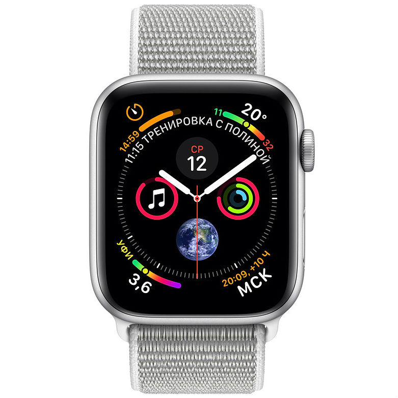 Смарт-годинник APPLE Watch Series 4 44mm Aluminium Silver with Seashell Sport Loop (MU6C2UA/A) Функціональність для дорослих