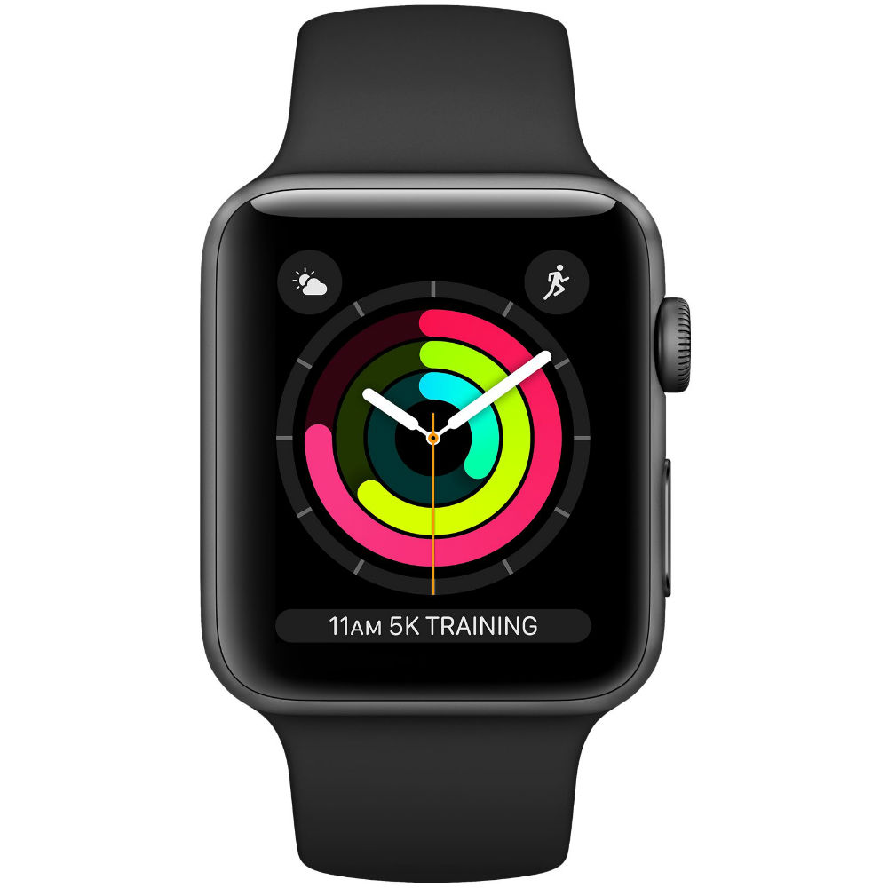 Смарт-часы APPLE Watch Series 3 GPS 38mm Space Grey Aluminium Case with Black Sport Band (MTF02FS/A) Функциональность для взрослых