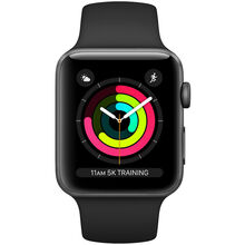 Смарт-часы APPLE Watch Series 3 GPS 38mm Space Grey Aluminium Case with Black Sport Band (MTF02FS/A)