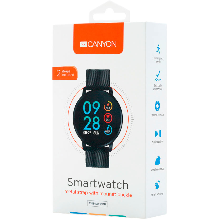 Внешний вид Смарт-часы CANYON SW71BB Black (CNS-SW71BB)